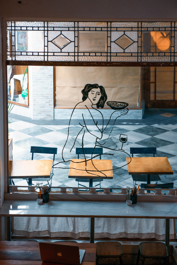 The front window of Pici on K' Road, Auckland, a favourite dish staff local.