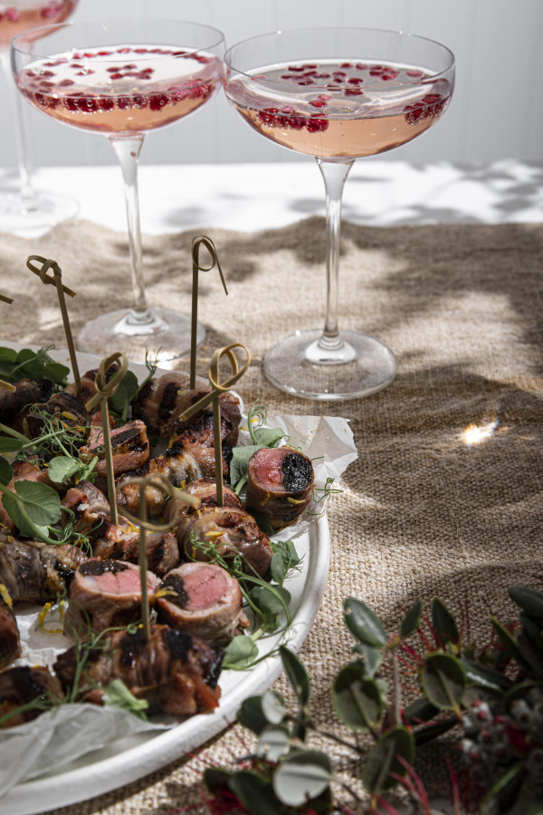 Christmas Venison Short Loin with Prunes and Bacon