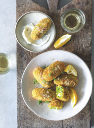 Pea, Herb and Feta Croquetas