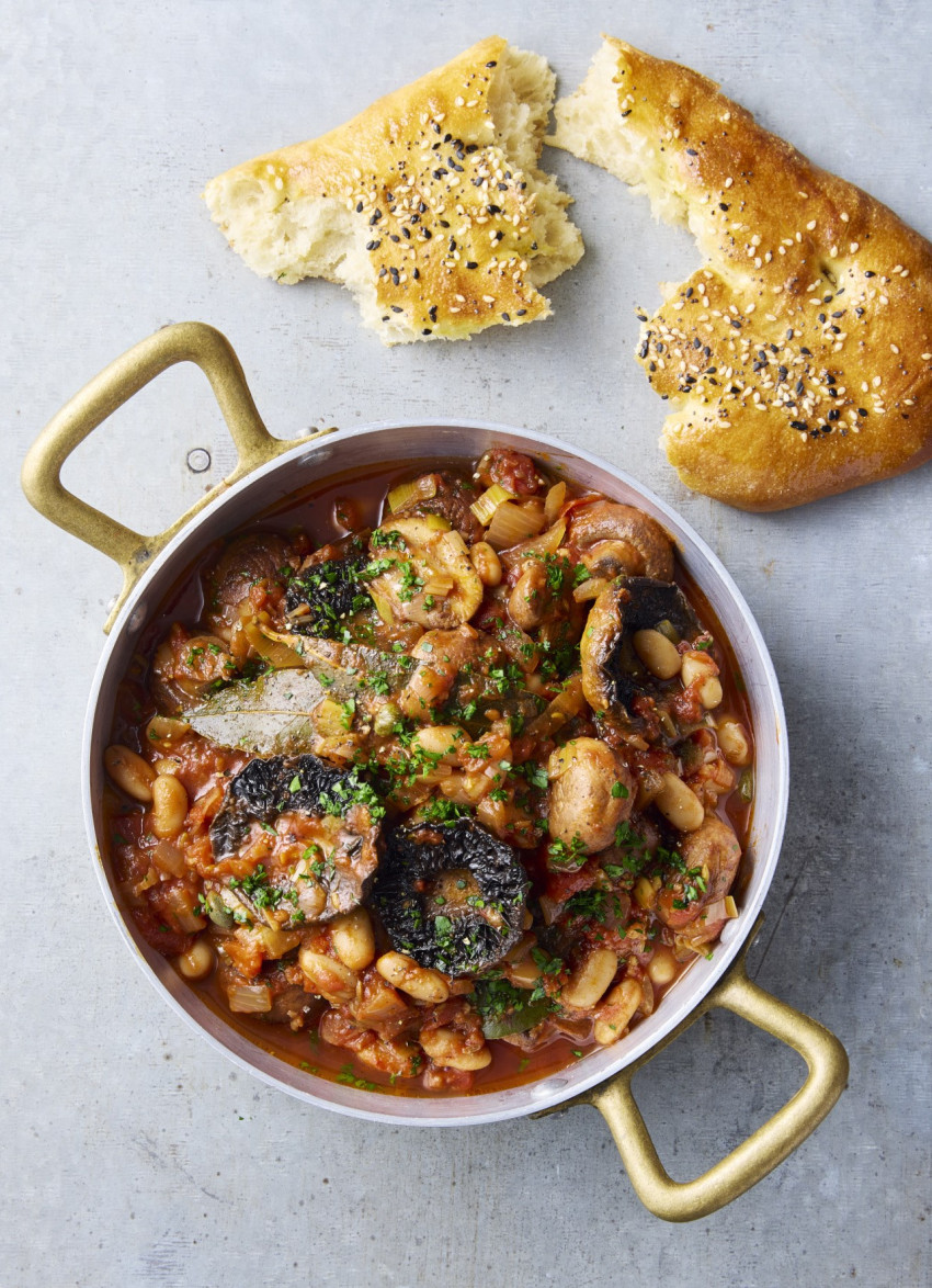 Roasted Mushroom and White Bean Puttanesca