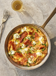 Hot Smoked Salmon and Goat’s Cheese Omelette