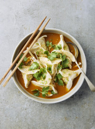 Spicy Coconut and Ginger Broth with Dumplings 