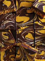 Salty Peanut Butter, Date and Chocolate Slice