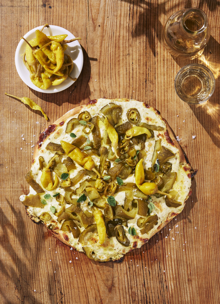 Jalapeño Popper and Tomatillo Salsa Pizza