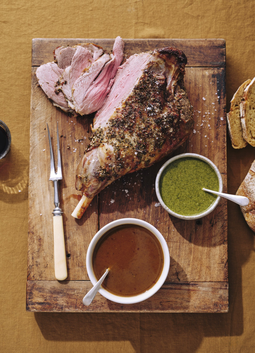 Blushing Roast Leg of Lamb