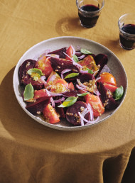 Beetroot and Tomato Salad with Mustard Dressing
