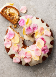 Easter Bunny Carrot and Pecan Cream Cheese Swirl Cake with Burnt Honey Glaze 