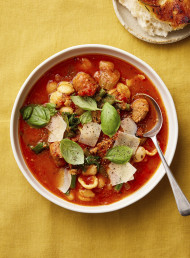 Minestrone with Chorizo Meatballs and Lotsa Veg
