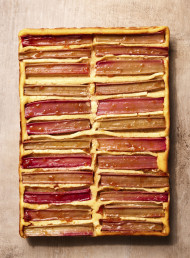 Rhubarb Ricotta and Ginger Cheesecake Slice