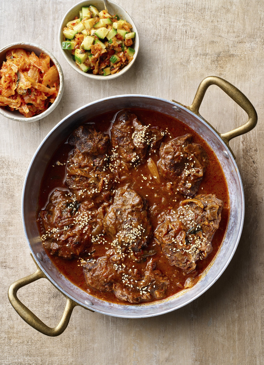 Kimchi Braised Beef Cheeks
