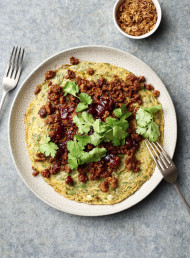 Rice Noodle Omelette with Chilli Pork