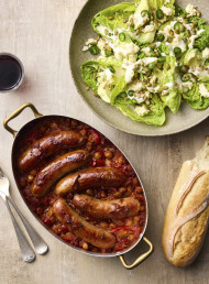 Pork Sausages and Chilli Beans 