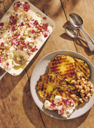 Cheat’s No-churn Ice Cream with Nougat and Freeze-dried Raspberries 