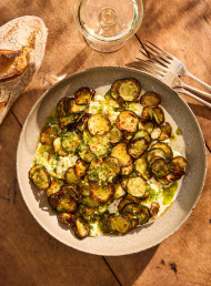 Fried Zucchini with Mint and Stracciatella