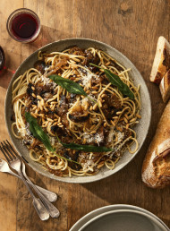 Caramelised Onion and Mushroom Spaghetti 