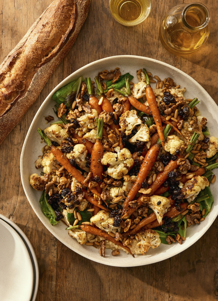 Warm Roast Cauliflower and Carrot Salad