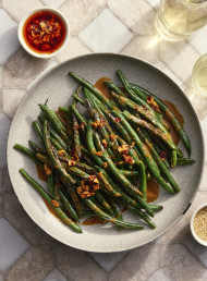 Charred Green Beans with Hoisin, Sesame and Peanut Dressing