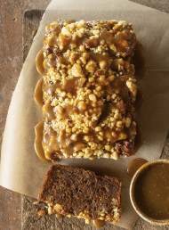 Apple Crumble Loaf with Butterscotch Sauce