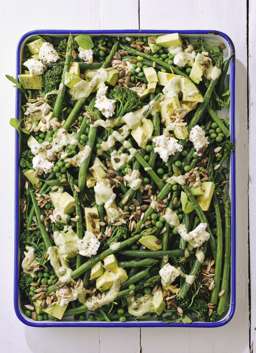 All the Greens with a Zingy Herb and Caper Mayo