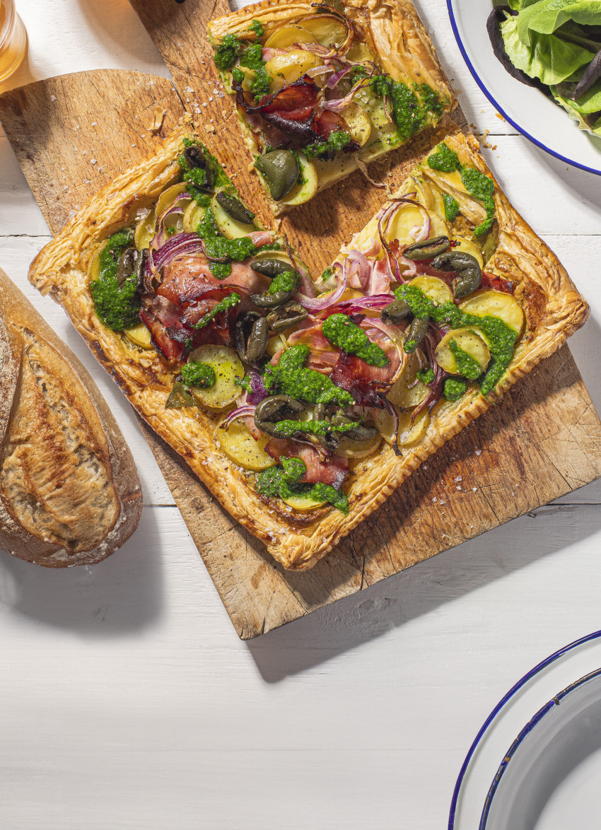 Potato, Ham and Mustard Tart