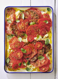Tomato and Stracciatella with Courtyard Dressing