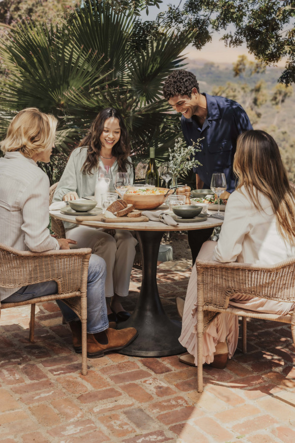 group of friends dining together