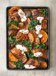 Lisa's Spice-baked Chicken with Autumn Veges and Lentils