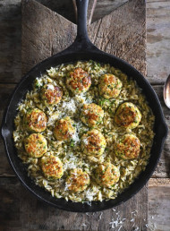 Chicken, Zucchini and Lemon Meatballs with Herb Orzo 