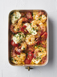 Baked Prawns with Lemon and Feta
