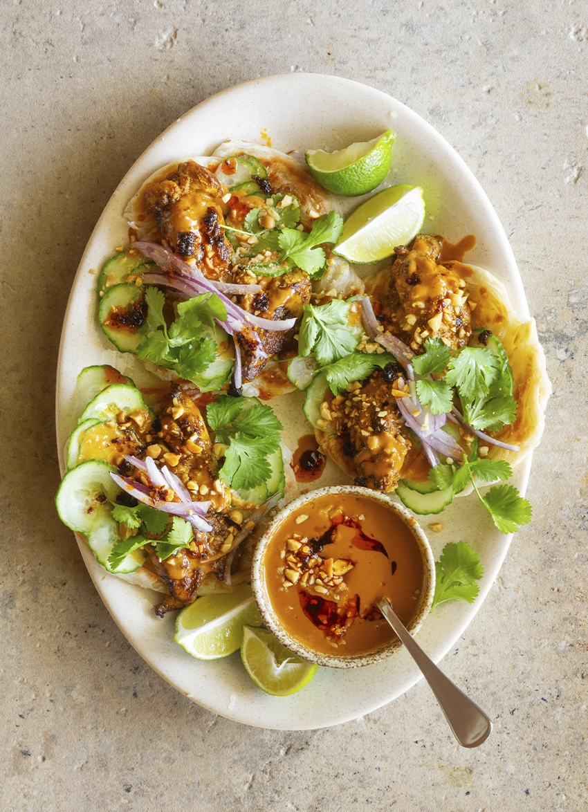 Lee Kum Kee Satay Chicken Roti Rolls