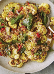 Roasted Cauliflower with Fragrant Curry Leaf Tadka