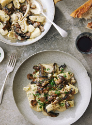 Ricotta and Herb Gnocchi with Mushrooms and Truffle Brie