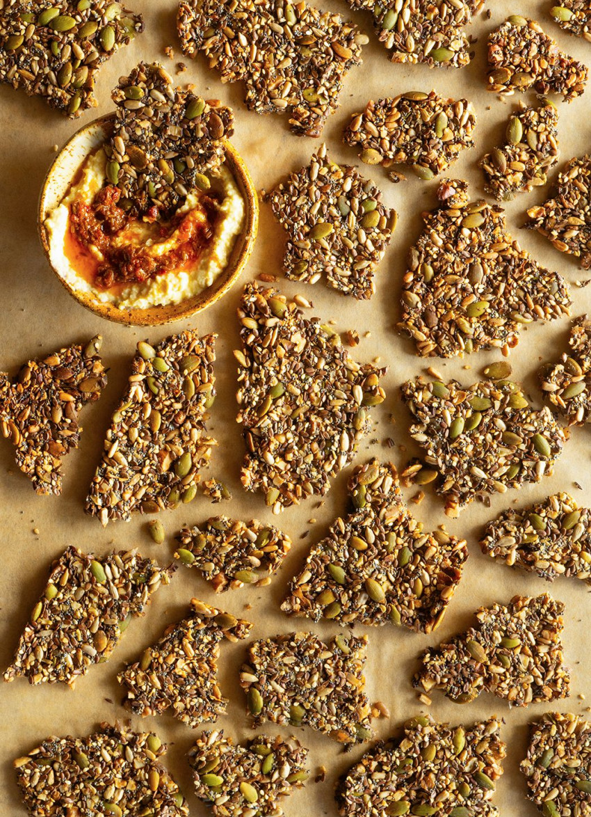 Walnut, Mixed Seed and Rosemary Crackers