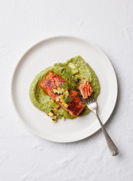 Cajun Salmon with Avocado Green Goddess Dressing