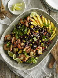 Black Rice, Kaffir Lime Leaf and Prawn Salad