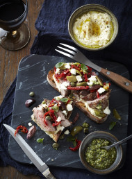 Lamb Steak Bruschetta with Mediterranean Salsa
