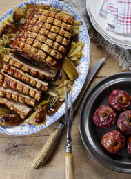 Apple Cider and Leek Braised Pork Belly 