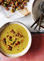 Chickpea and Rosemary Soup with Sizzled Chorizo