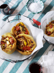 Tomato, Basil and Feta Rolls