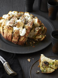 Cheesy Mushroom, Spring Onion and Garlic Bread