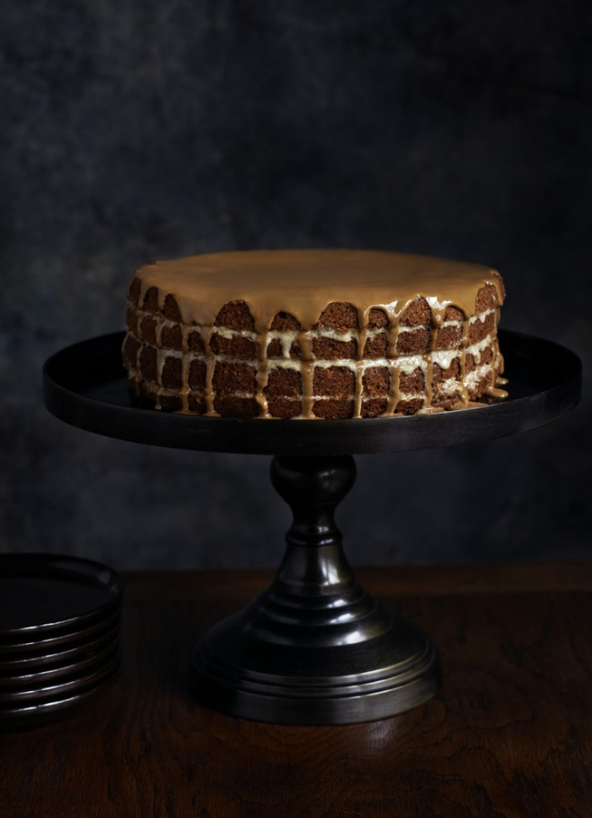 Coffee and Walnut Cake with Rum and Walnut Cream