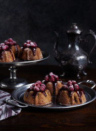 Coconut and Raspberry Bundt Cakes