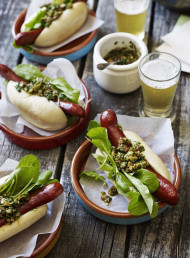 Chorizo Sausage and Green Olive Chimichurri Rolls