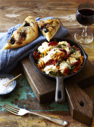 Baked Pasta with Tomatoes, Chorizo and Mozzarella