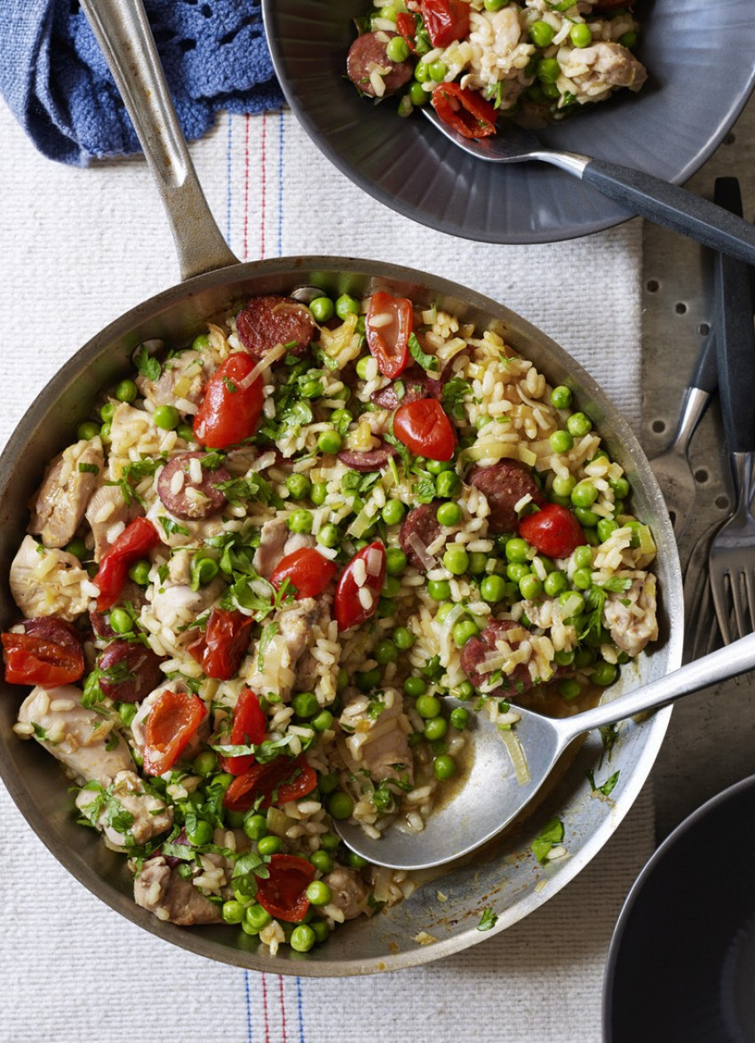 Chicken, Pea and Chorizo Risotto