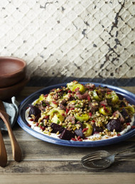 Beef and Barley Salad with Beetroot, Leeks and Yoghurt Dressing