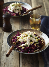 Poached Chicken, Puy Lentil and Warm Red Cabbage Salad