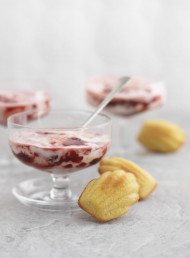 Cardamom Madeleines with Roasted Tamarillo Fool