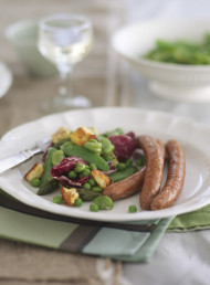 Spring Greens with Roasted Mustard Haloumi 