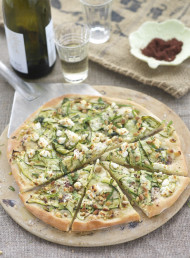 Zucchini, Mint and Goats Cheese Pizzas